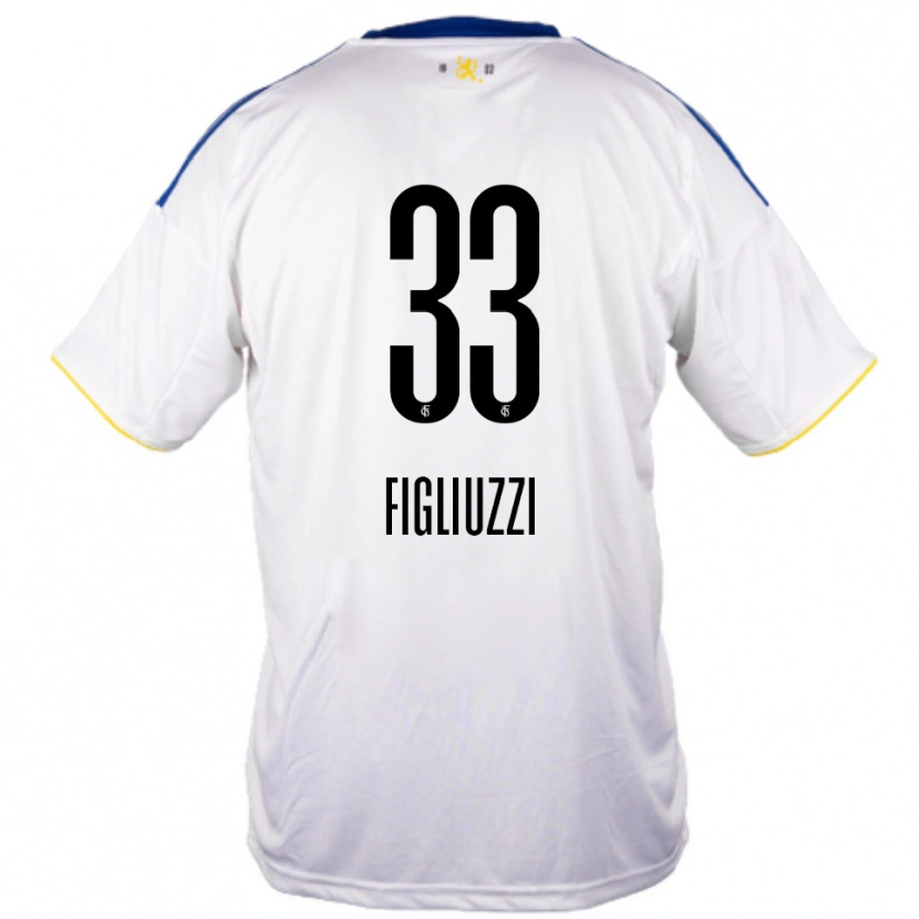 Danxen Hombre Camiseta Silvano Figliuzzi #33 Blanco Azul Amarillo 2ª Equipación 2025/26 La Camisa México