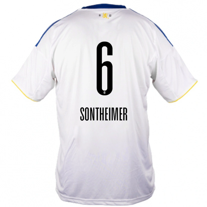 Danxen Hombre Camiseta Patrick Sontheimer #6 Blanco Azul Amarillo 2ª Equipación 2025/26 La Camisa México