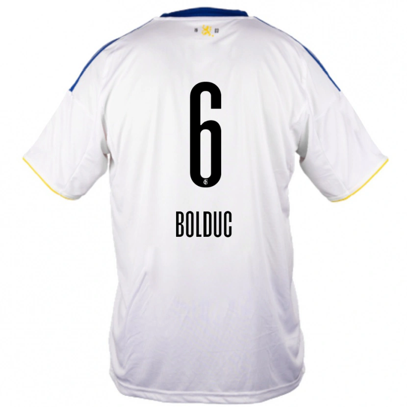 Danxen Hombre Camiseta Tyler Bolduc #6 Blanco Azul Amarillo 2ª Equipación 2025/26 La Camisa México