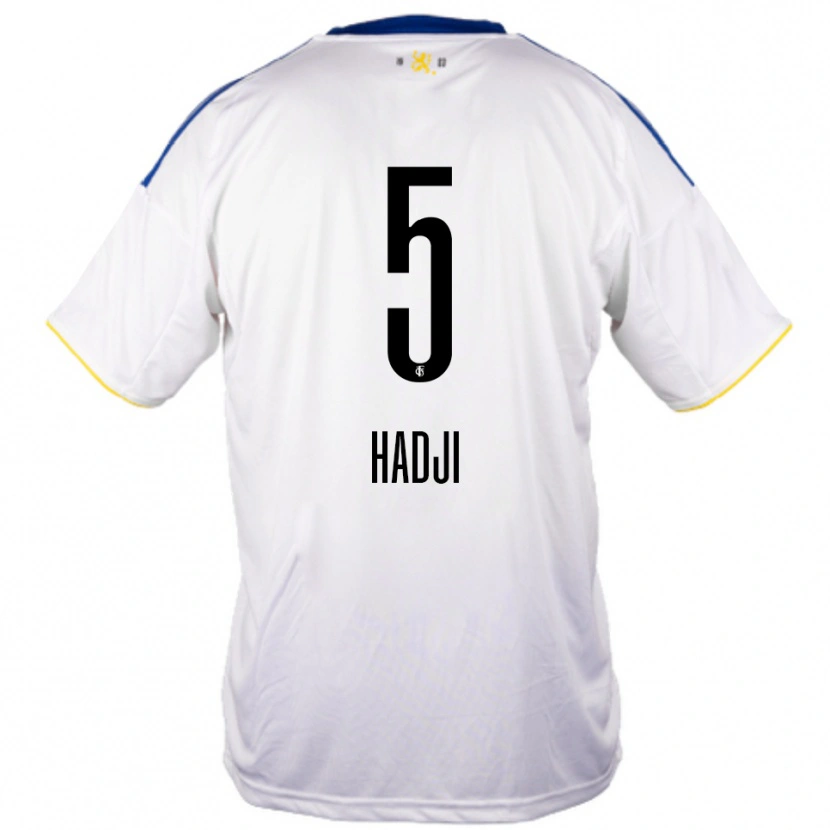 Danxen Hombre Camiseta Wahid Hadji #5 Blanco Azul Amarillo 2ª Equipación 2025/26 La Camisa México
