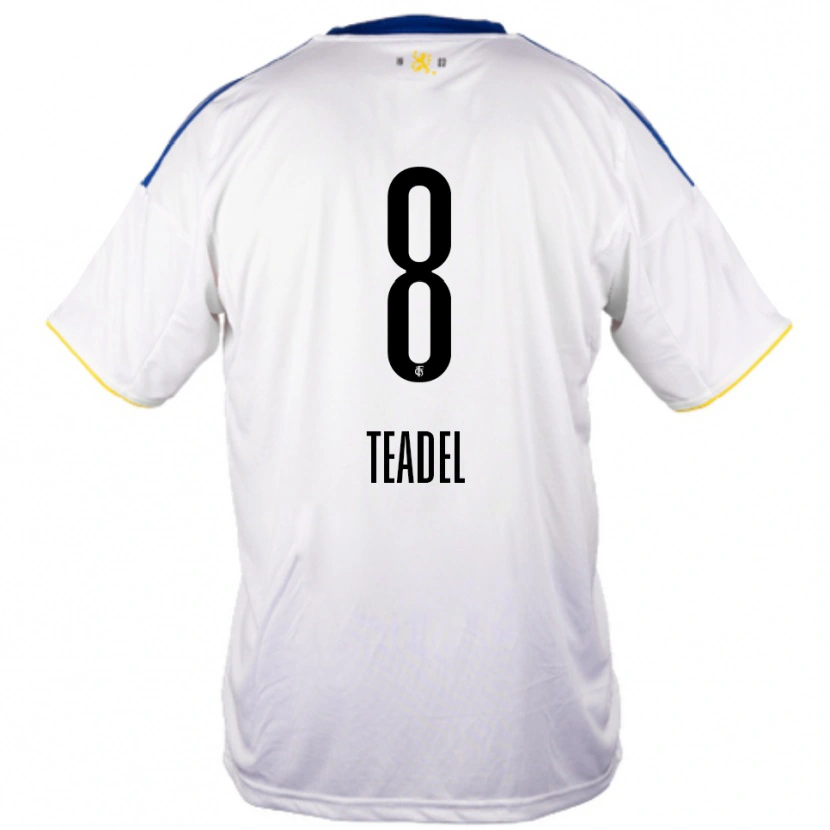 Danxen Hombre Camiseta Temesgen Teadel #8 Blanco Azul Amarillo 2ª Equipación 2025/26 La Camisa México