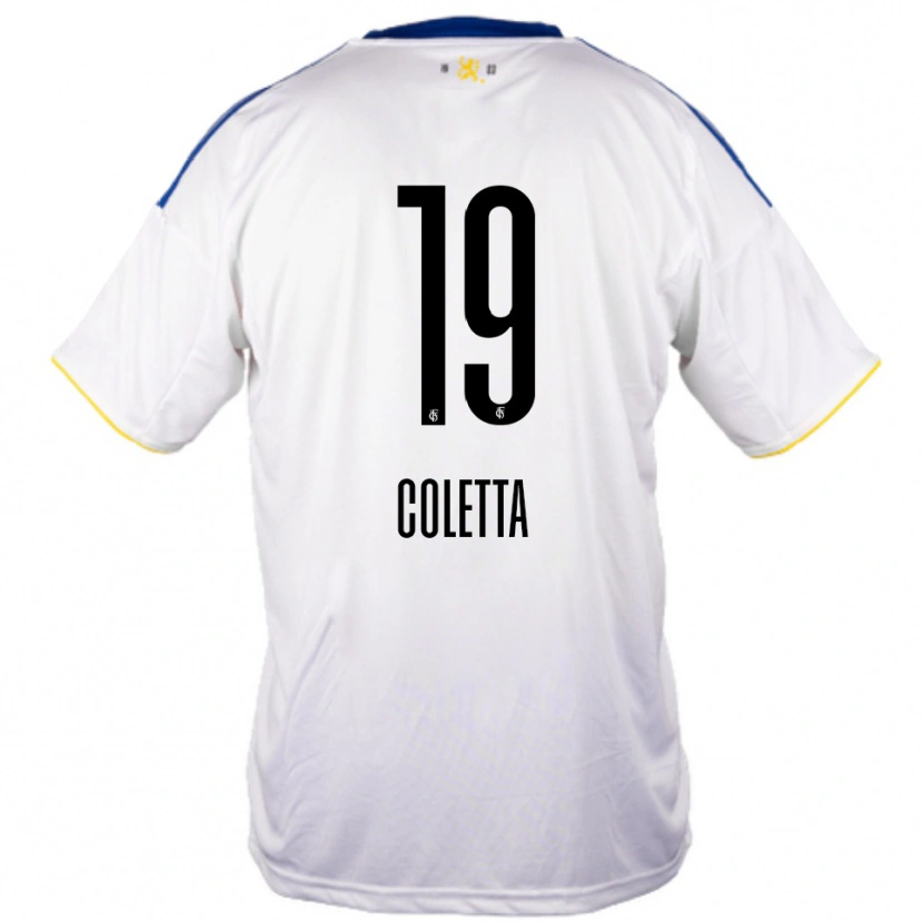Danxen Hombre Camiseta Jayden Coletta #19 Blanco Azul Amarillo 2ª Equipación 2025/26 La Camisa México