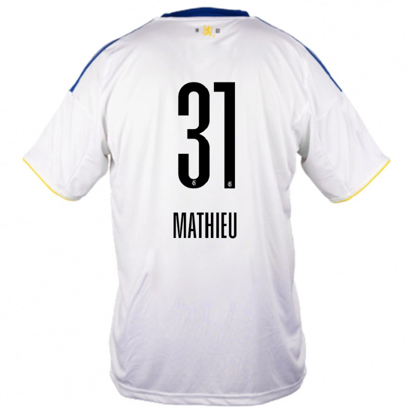 Danxen Hombre Camiseta Sammy Mathieu #31 Blanco Azul Amarillo 2ª Equipación 2025/26 La Camisa México