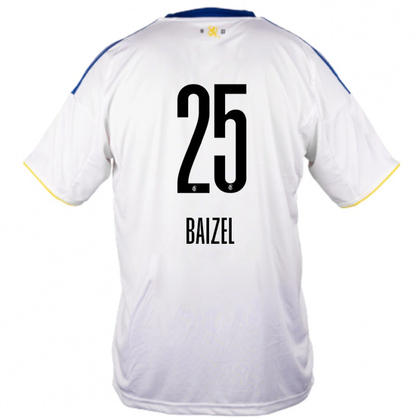 Danxen Hombre Camiseta David Baizel #25 Blanco Azul Amarillo 2ª Equipación 2025/26 La Camisa México