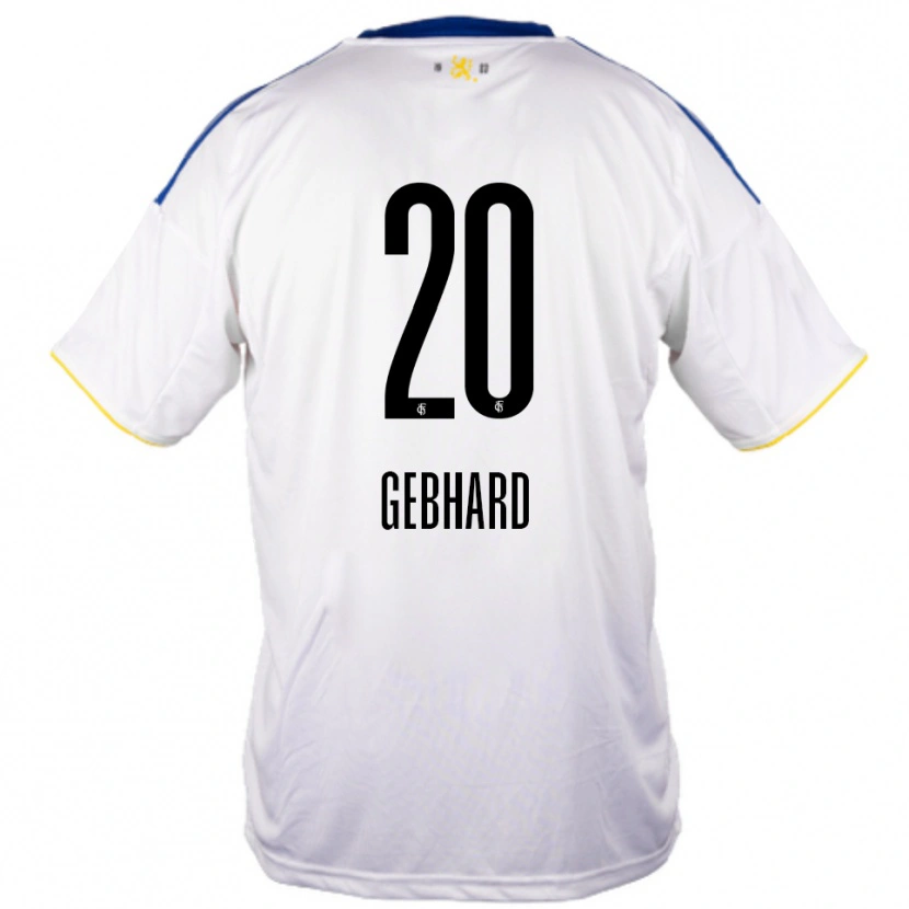 Danxen Hombre Camiseta Maxim Gebhard #20 Blanco Azul Amarillo 2ª Equipación 2025/26 La Camisa México