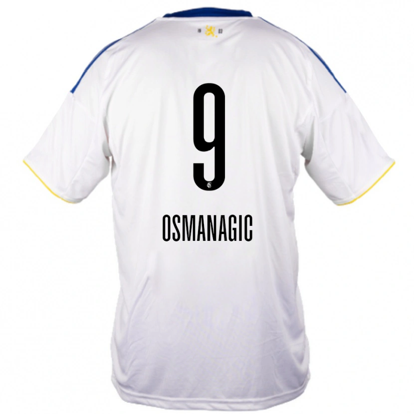 Danxen Hombre Camiseta Zinedin Osmanagic #9 Blanco Azul Amarillo 2ª Equipación 2025/26 La Camisa México