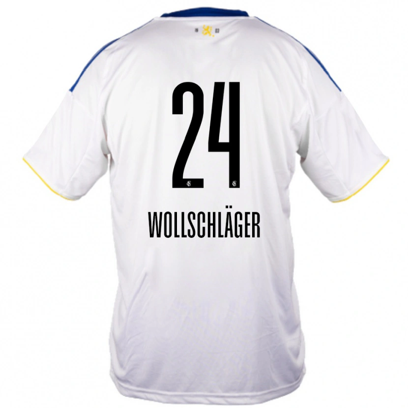 Danxen Hombre Camiseta Luca Wollschläger #24 Blanco Azul Amarillo 2ª Equipación 2025/26 La Camisa México