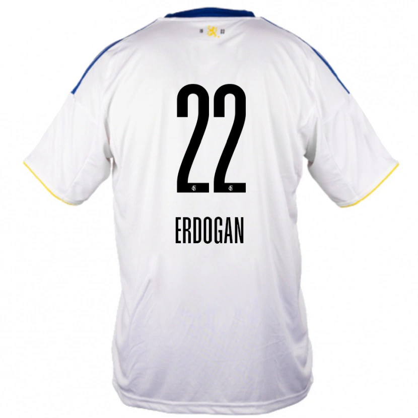 Danxen Hombre Camiseta Batuhan Erdogan #22 Blanco Azul Amarillo 2ª Equipación 2025/26 La Camisa México