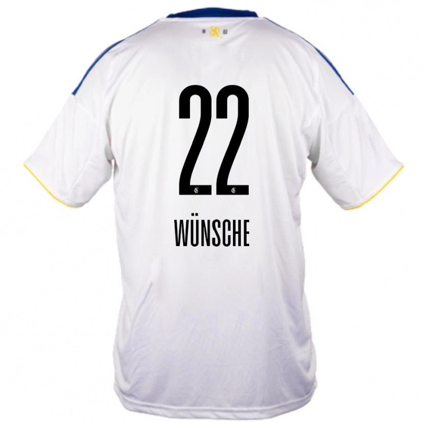 Danxen Hombre Camiseta Hannah Wünsche #22 Blanco Azul Amarillo 2ª Equipación 2025/26 La Camisa México