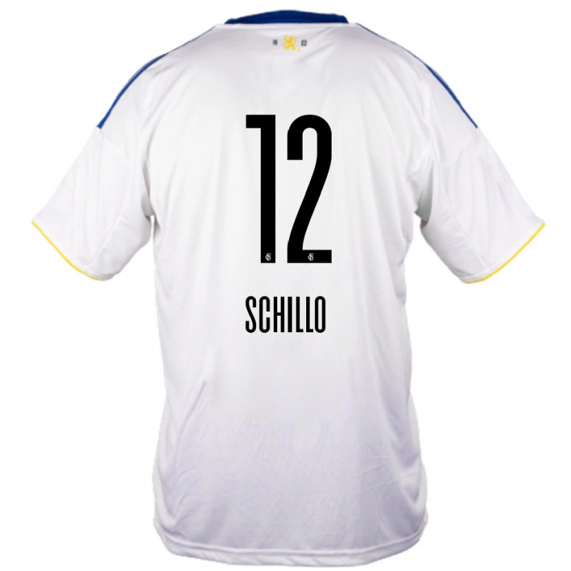 Danxen Hombre Camiseta Jule Schillo #12 Blanco Azul Amarillo 2ª Equipación 2025/26 La Camisa México