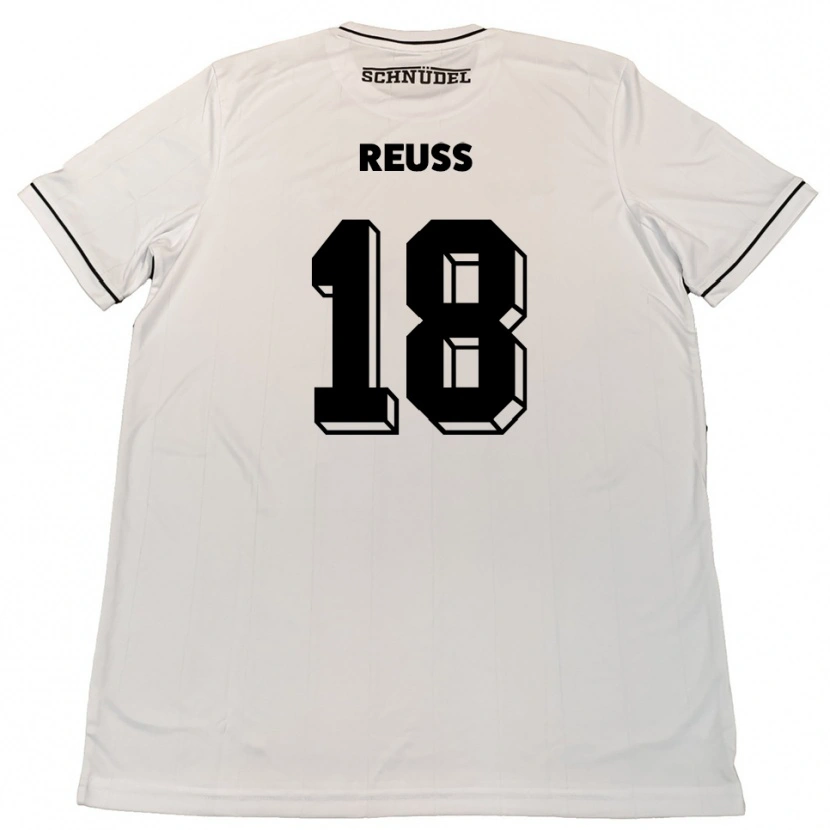 Danxen Hombre Camiseta Noah Reuß #18 Blanco Negro 2ª Equipación 2025/26 La Camisa México