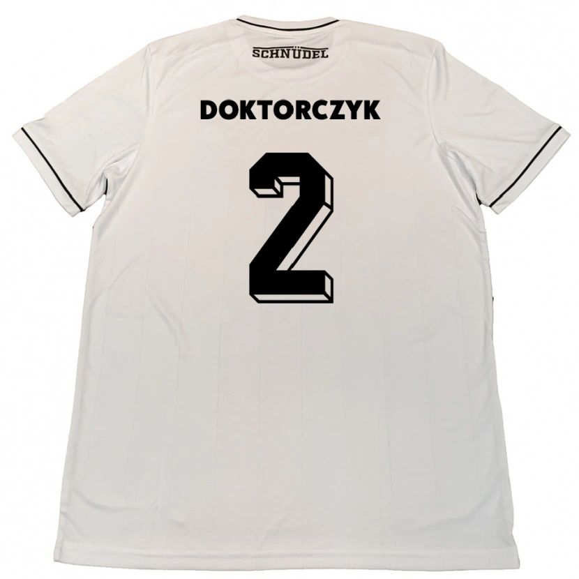 Danxen Hombre Camiseta Nick Doktorczyk #2 Blanco Negro 2ª Equipación 2025/26 La Camisa México
