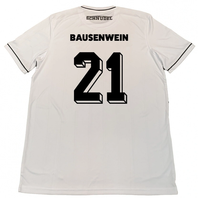 Danxen Hombre Camiseta Lauris Bausenwein #21 Blanco Negro 2ª Equipación 2025/26 La Camisa México