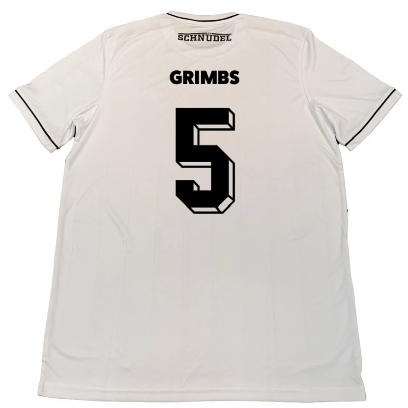 Danxen Hombre Camiseta Nico Grimbs #5 Blanco Negro 2ª Equipación 2025/26 La Camisa México