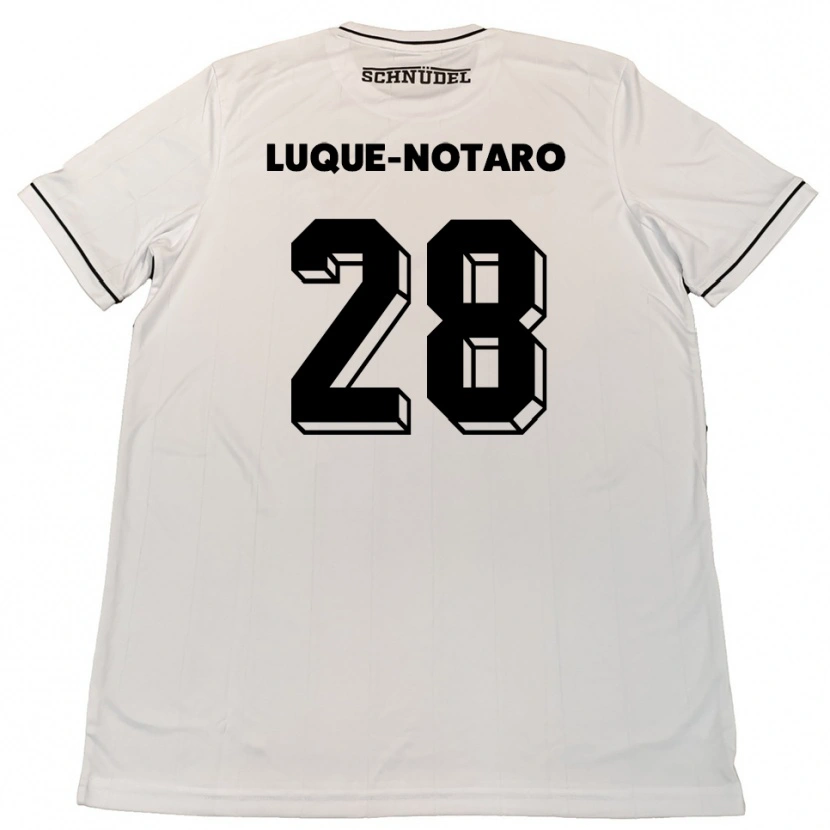 Danxen Hombre Camiseta Fabio Luque-Notaro #28 Blanco Negro 2ª Equipación 2025/26 La Camisa México