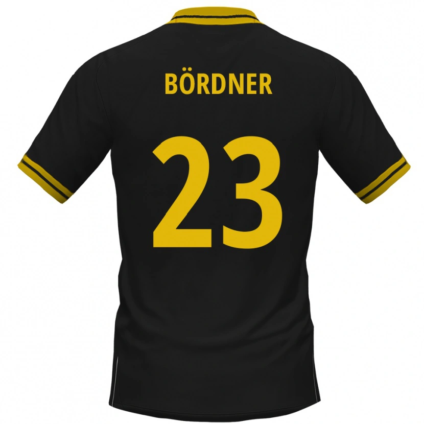 Danxen Hombre Camiseta Elias Bördner #23 Negro Amarillo 2ª Equipación 2025/26 La Camisa México