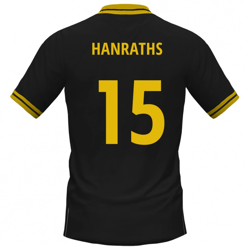 Danxen Hombre Camiseta Mika Hanraths #15 Negro Amarillo 2ª Equipación 2025/26 La Camisa México