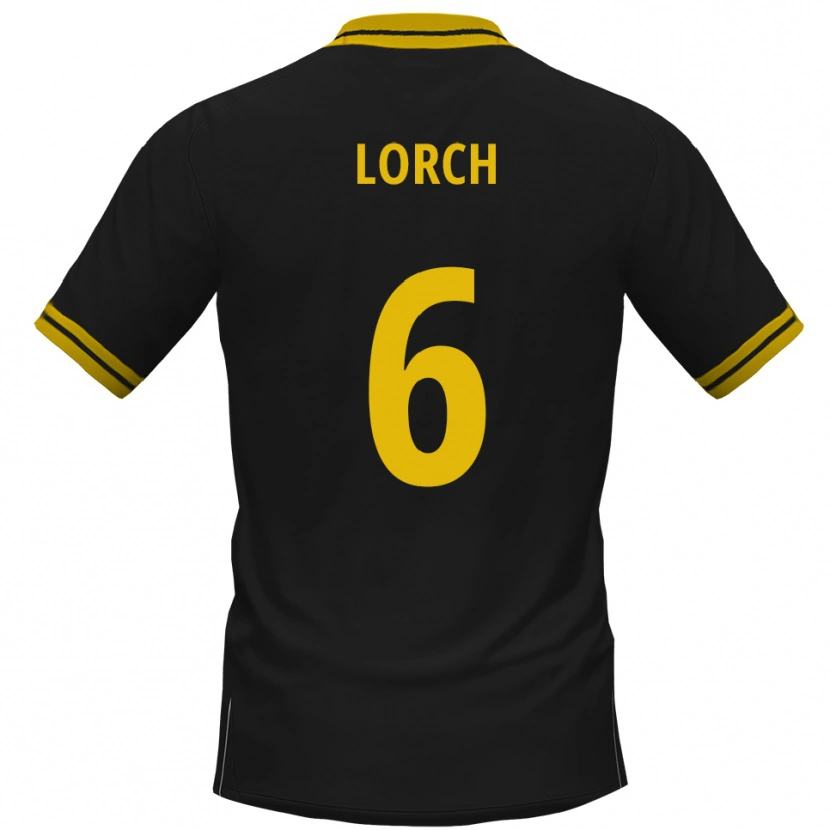 Danxen Hombre Camiseta Jeremias Lorch #6 Negro Amarillo 2ª Equipación 2025/26 La Camisa México