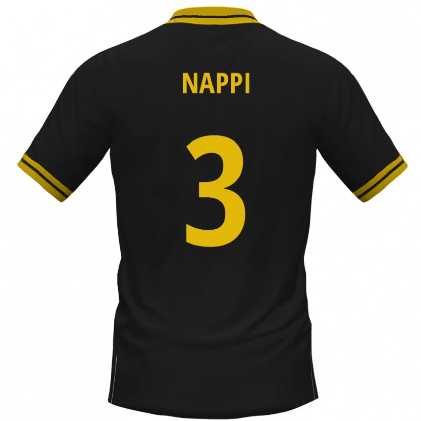 Danxen Hombre Camiseta Johann Deumi-Nappi #3 Negro Amarillo 2ª Equipación 2025/26 La Camisa México