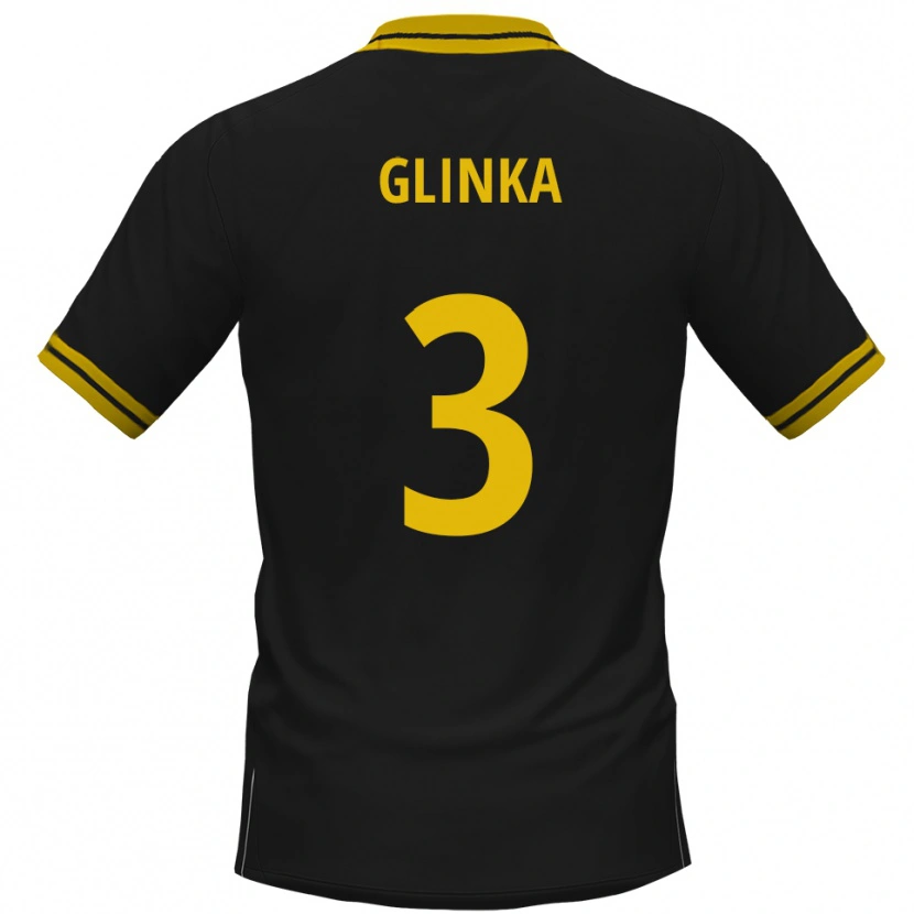 Danxen Hombre Camiseta Tim Glinka #3 Negro Amarillo 2ª Equipación 2025/26 La Camisa México