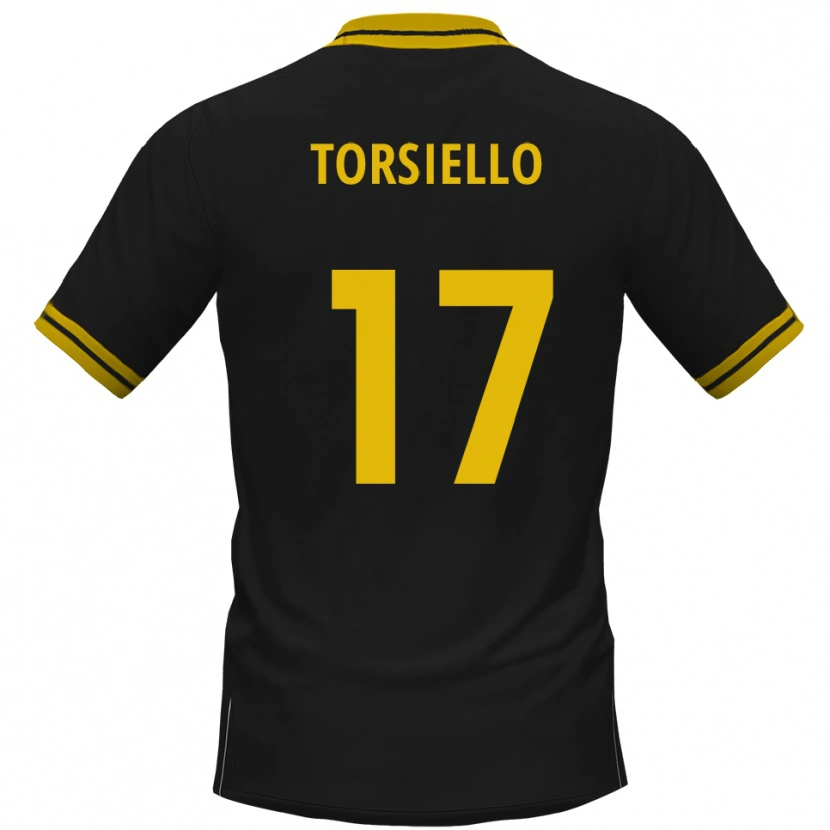 Danxen Hombre Camiseta Fabio Torsiello #17 Negro Amarillo 2ª Equipación 2025/26 La Camisa México