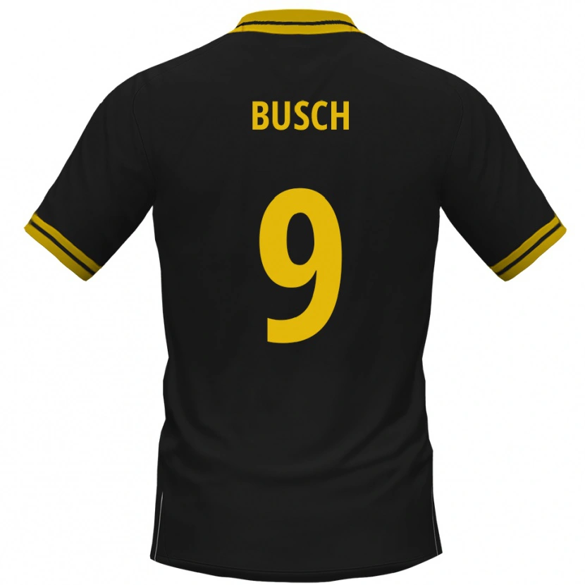 Danxen Hombre Camiseta Luis Busch #9 Negro Amarillo 2ª Equipación 2025/26 La Camisa México