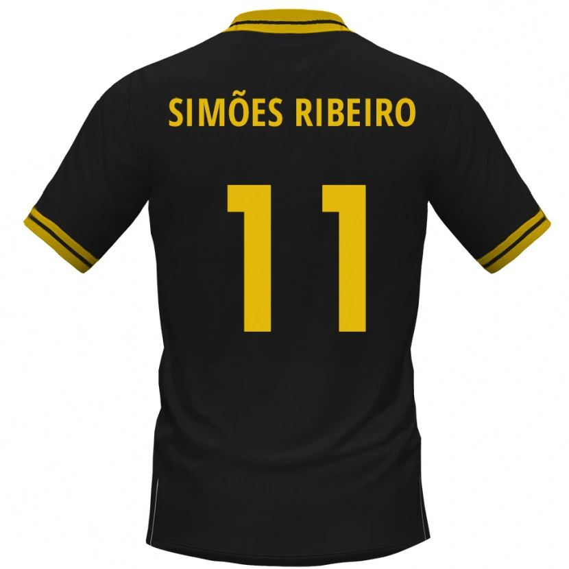 Danxen Hombre Camiseta Dominik Simões Ribeiro #11 Negro Amarillo 2ª Equipación 2025/26 La Camisa México