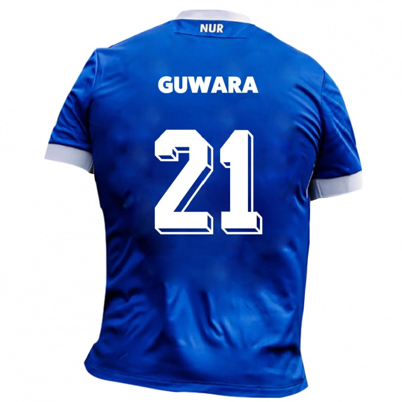 Danxen Hombre Camiseta Leon Guwara #21 Azul Blanco 2ª Equipación 2025/26 La Camisa México