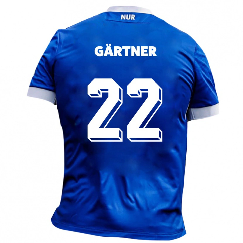 Danxen Hombre Camiseta Justin Gärtner #22 Azul Blanco 2ª Equipación 2025/26 La Camisa México