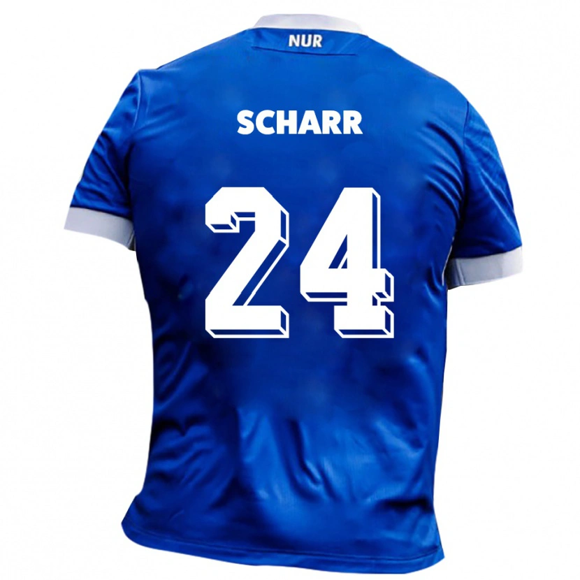 Danxen Hombre Camiseta Janne Scharr #24 Azul Blanco 2ª Equipación 2025/26 La Camisa México