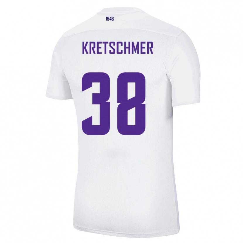 Danxen Hombre Camiseta Theo Kretschmer #38 Blanco Verde 2ª Equipación 2025/26 La Camisa México