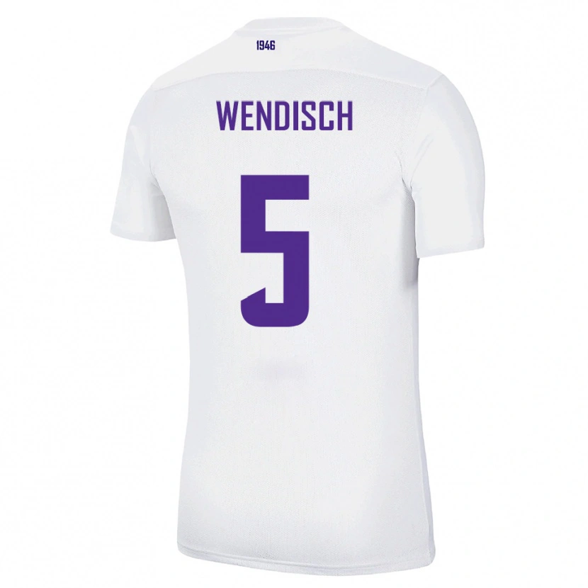 Danxen Hombre Camiseta Pascal Wendisch #5 Blanco Verde 2ª Equipación 2025/26 La Camisa México