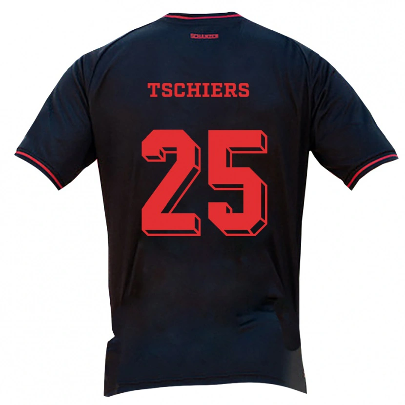 Danxen Hombre Camiseta Sarah Tschiers #25 Negro Rojo Blanco 2ª Equipación 2025/26 La Camisa México