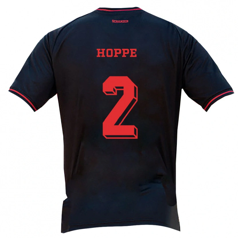 Danxen Hombre Camiseta Mattis Hoppe #2 Negro Rojo Blanco 2ª Equipación 2025/26 La Camisa México
