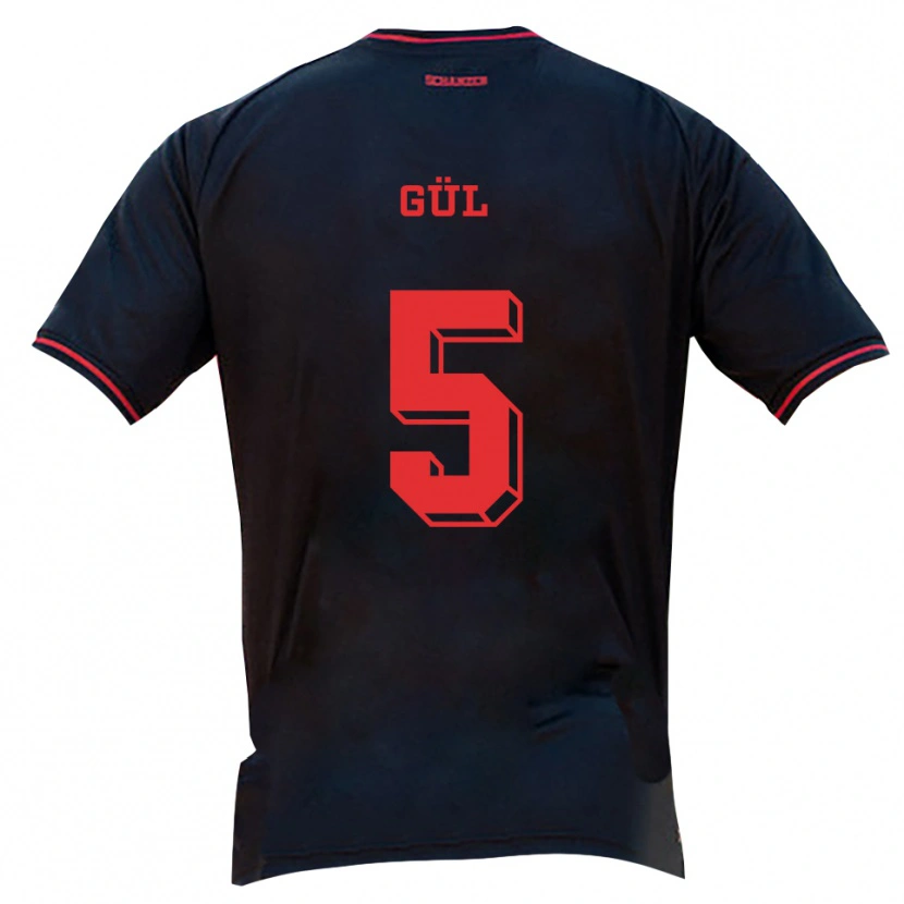 Danxen Hombre Camiseta Emre Gül #5 Negro Rojo Blanco 2ª Equipación 2025/26 La Camisa México