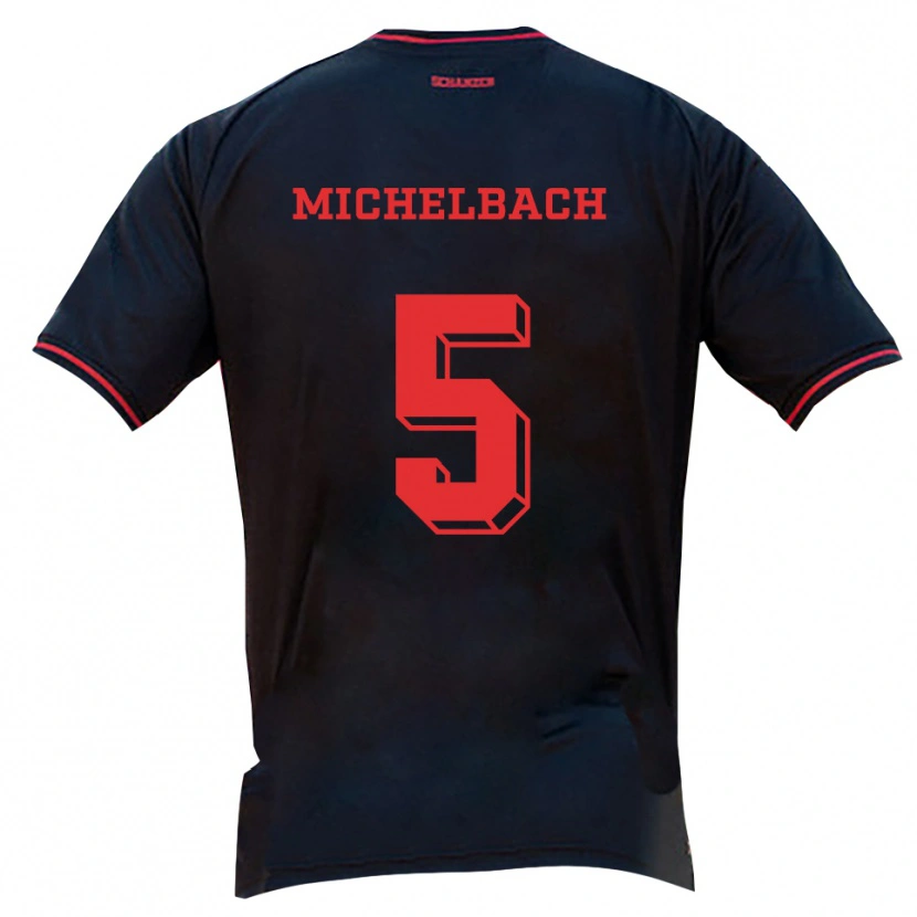 Danxen Hombre Camiseta Kilian Michelbach #5 Negro Rojo Blanco 2ª Equipación 2025/26 La Camisa México