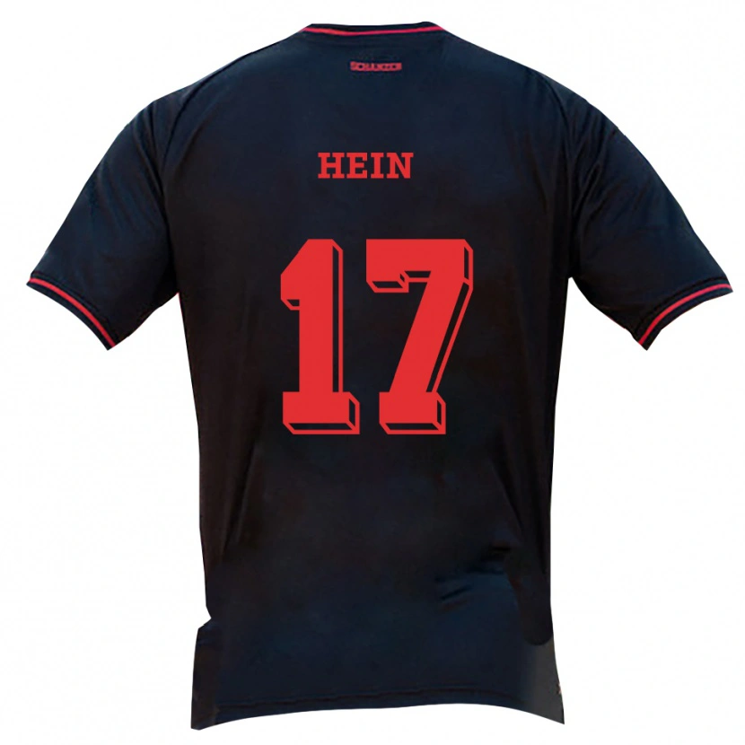 Danxen Hombre Camiseta Leonie Hein #17 Negro Rojo Blanco 2ª Equipación 2025/26 La Camisa México