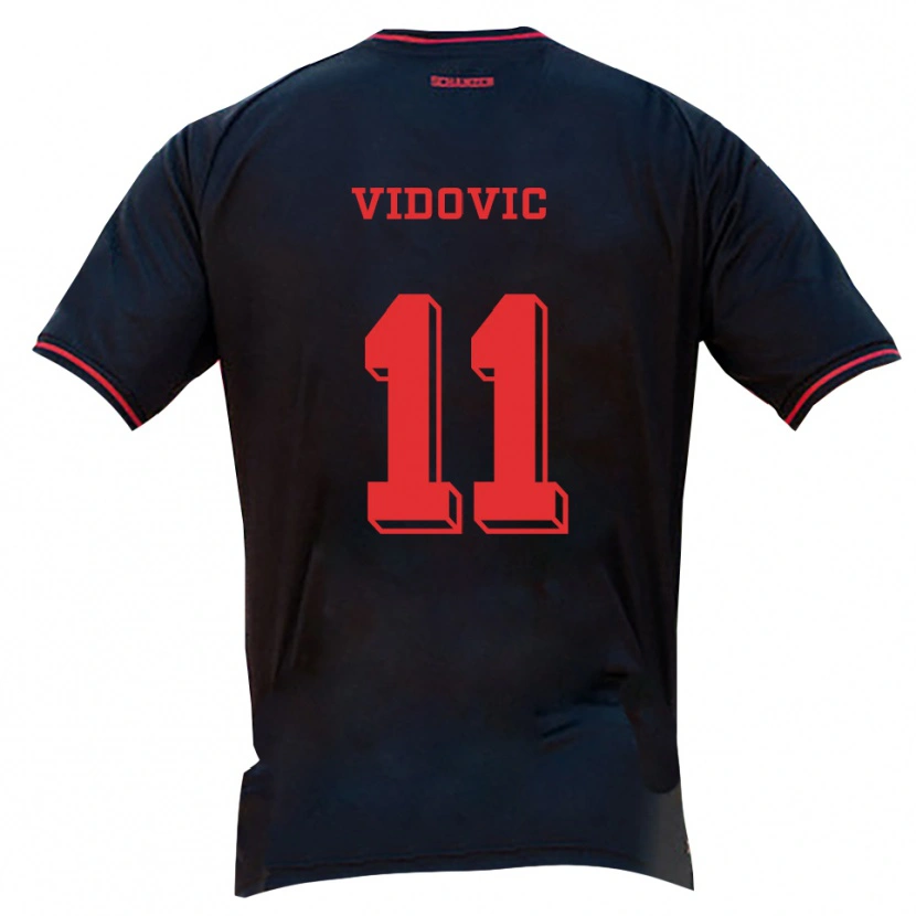 Danxen Hombre Camiseta Paula Vidovic #11 Negro Rojo Blanco 2ª Equipación 2025/26 La Camisa México