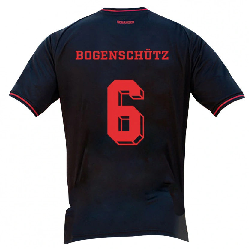 Danxen Hombre Camiseta Kerstin Bogenschütz #6 Negro Rojo Blanco 2ª Equipación 2025/26 La Camisa México
