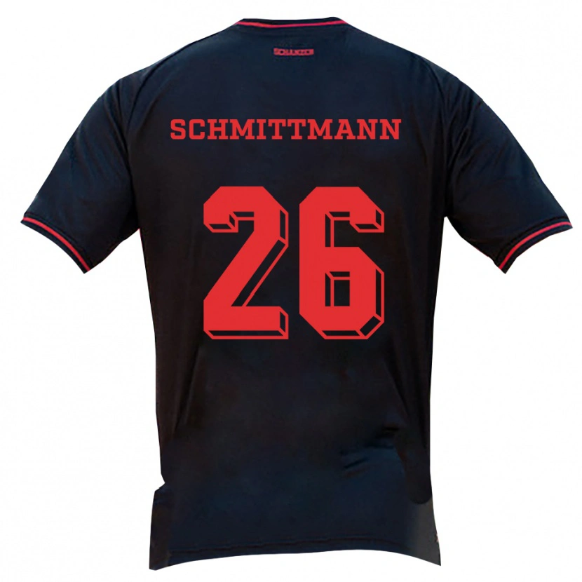 Danxen Hombre Camiseta Katharina Schmittmann #26 Negro Rojo Blanco 2ª Equipación 2025/26 La Camisa México
