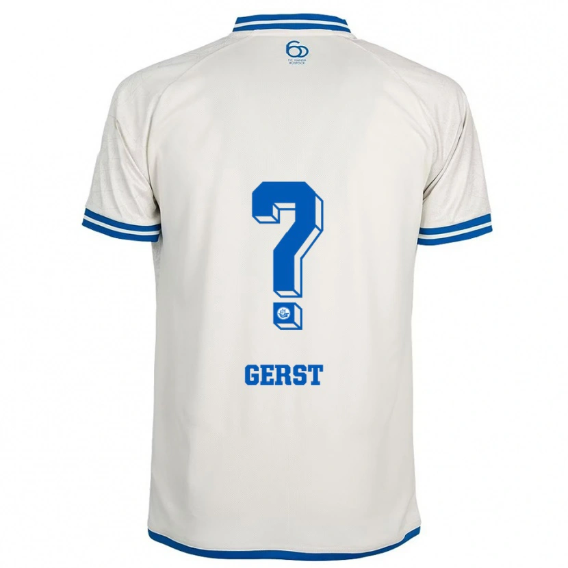 Danxen Hombre Camiseta Nikolas Gerst #0 Blanco Azul 2ª Equipación 2025/26 La Camisa México