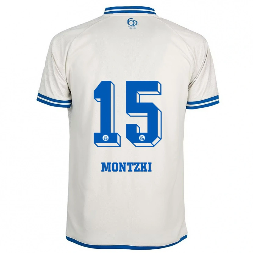 Danxen Hombre Camiseta Lara Montzki #15 Blanco Azul 2ª Equipación 2025/26 La Camisa México