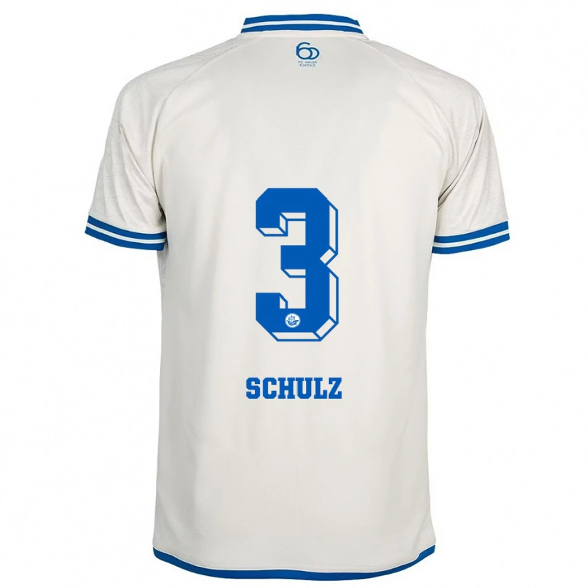 Danxen Hombre Camiseta Bennet Schulz #3 Blanco Azul 2ª Equipación 2025/26 La Camisa México