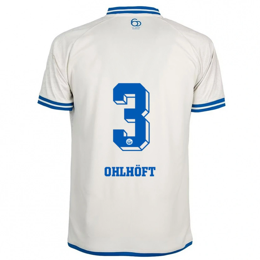 Danxen Hombre Camiseta Louis Ohlhöft #3 Blanco Azul 2ª Equipación 2025/26 La Camisa México
