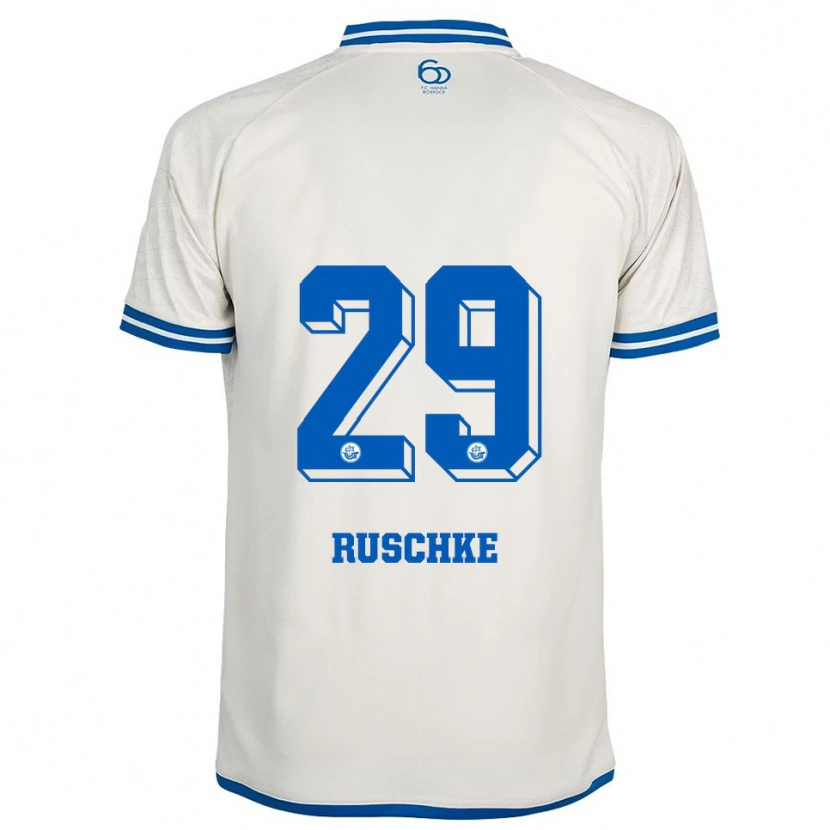 Danxen Hombre Camiseta Felix Ruschke #29 Blanco Azul 2ª Equipación 2025/26 La Camisa México