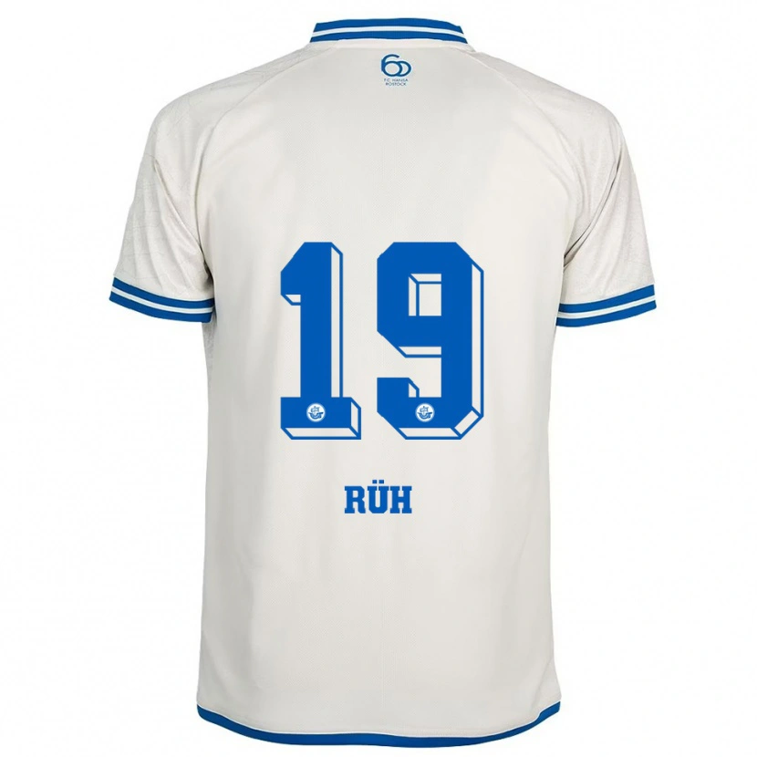Danxen Hombre Camiseta Julian Rüh #19 Blanco Azul 2ª Equipación 2025/26 La Camisa México