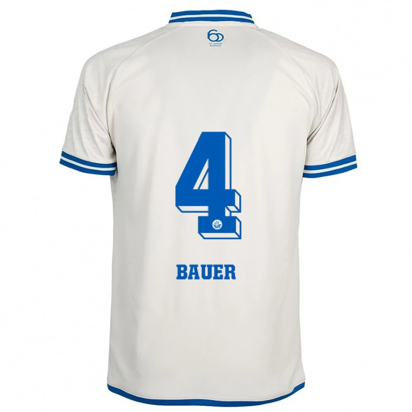 Danxen Hombre Camiseta Richard Bauer #4 Blanco Azul 2ª Equipación 2025/26 La Camisa México