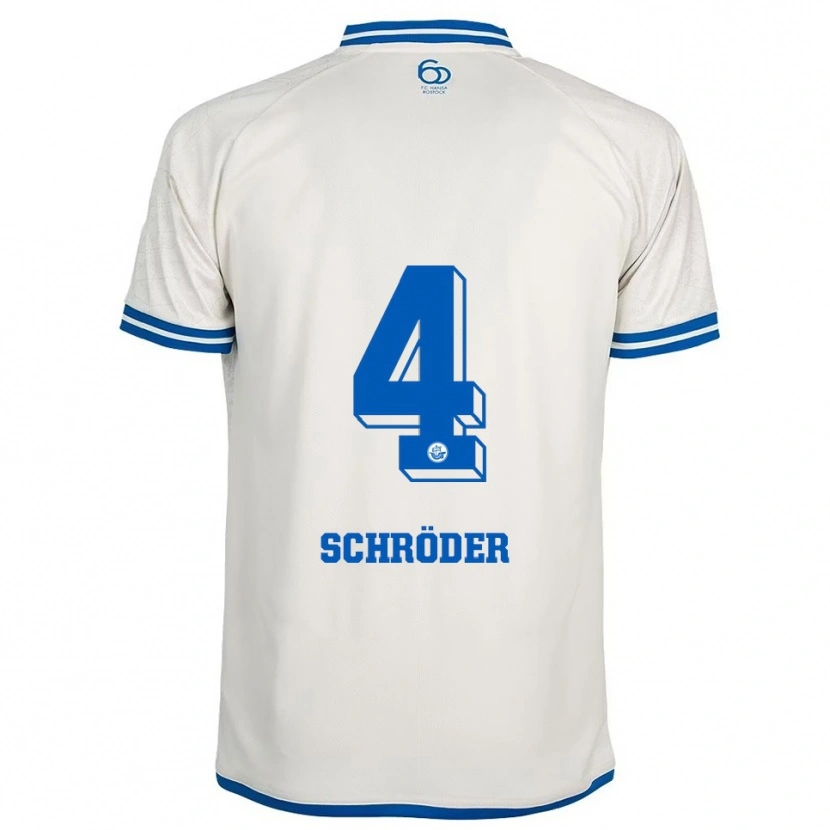 Danxen Hombre Camiseta Lisa Schröder #4 Blanco Azul 2ª Equipación 2025/26 La Camisa México