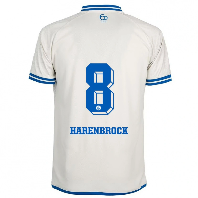 Danxen Hombre Camiseta Cedric Harenbrock #8 Blanco Azul 2ª Equipación 2025/26 La Camisa México
