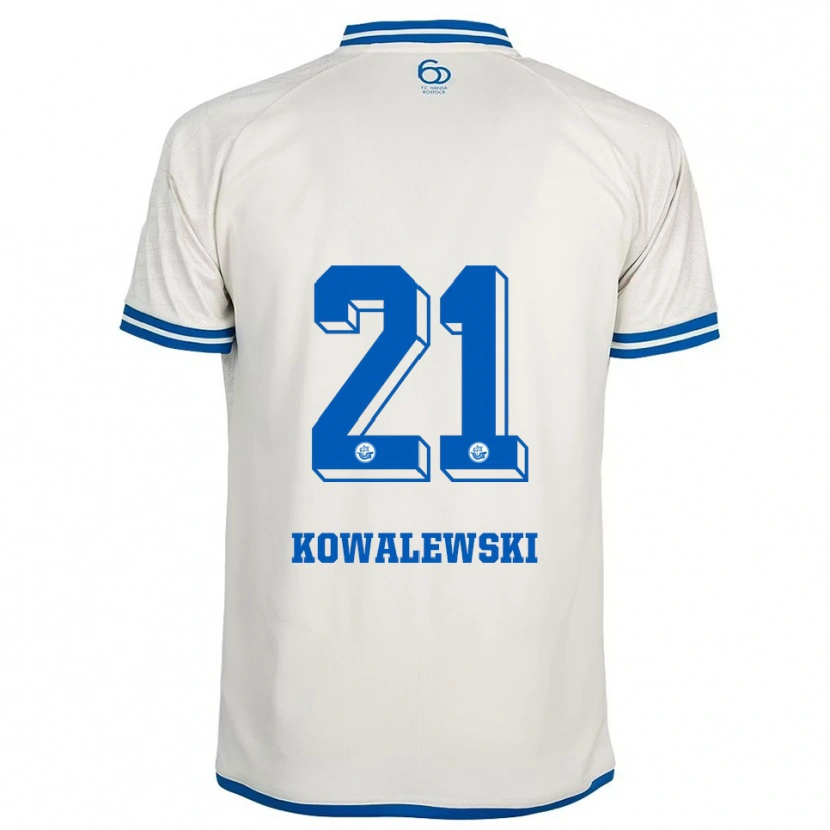 Danxen Hombre Camiseta Oskar Kowalewski #21 Blanco Azul 2ª Equipación 2025/26 La Camisa México
